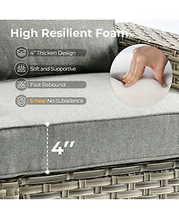 Xizzi Outdoor Patio Furniture Set,6 Pieces Rattan Sectional Set,Outside Coversation Set with Extra Deep Sofa Couch and Solar C