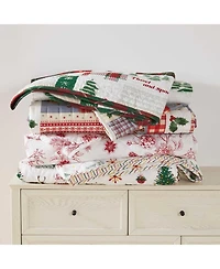 Linery & Co. Festive Holiday Reversible Microfiber Quilt Set with Shams