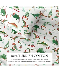 Linery & Co. Ultra-Soft Turkish Cotton Flannel Christmas Print Sheet Set