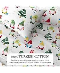 Linery & Co. Ultra-Soft Turkish Cotton Flannel Christmas Print Sheet Set