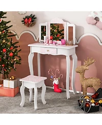 Kids Vanity Set with Drawer and 3 Makeup Accessories