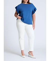 Eloquii Women's Ruffle Sleeve Tee