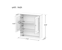 Bathroom Wall Cabinet with Doule Mirror Doors and Shelvs