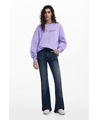 Desigual Women's Sweatshirt with Logo and Rhinestones
