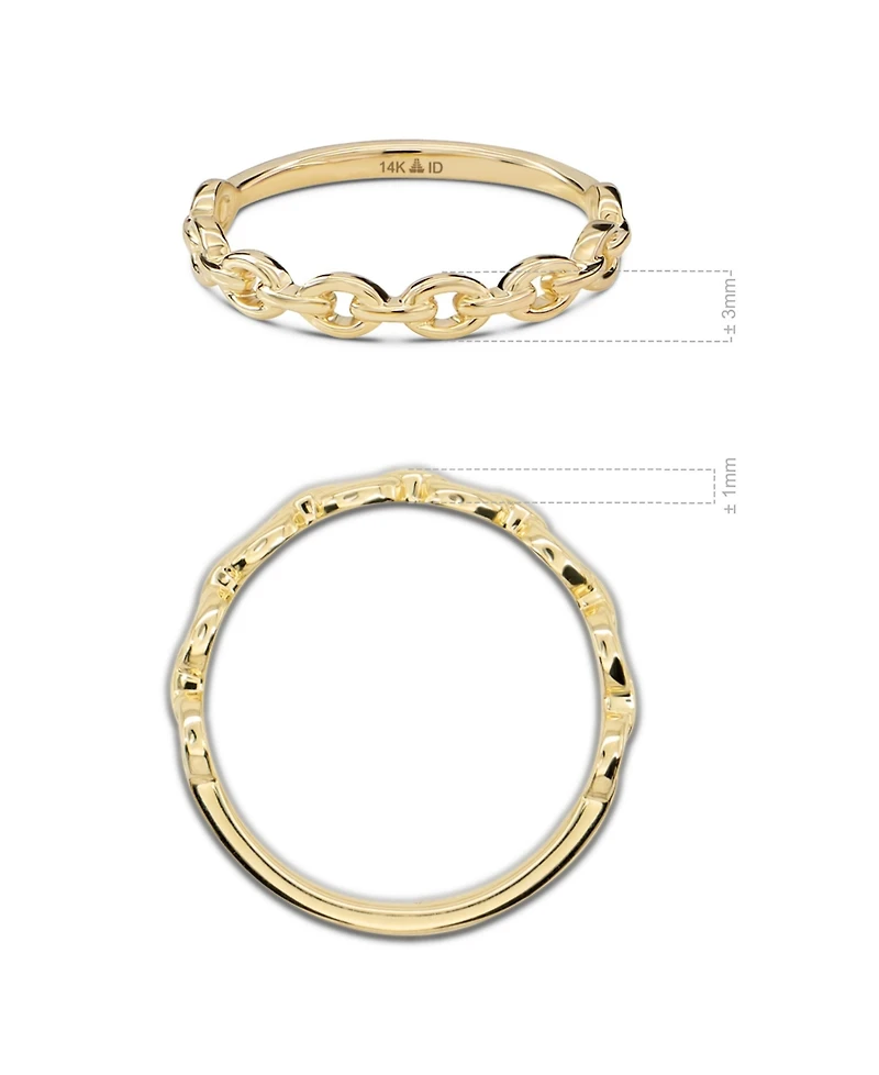 Devata Cable Link Ring in 14K Gold, Size 9, approx. 1.8 grams.