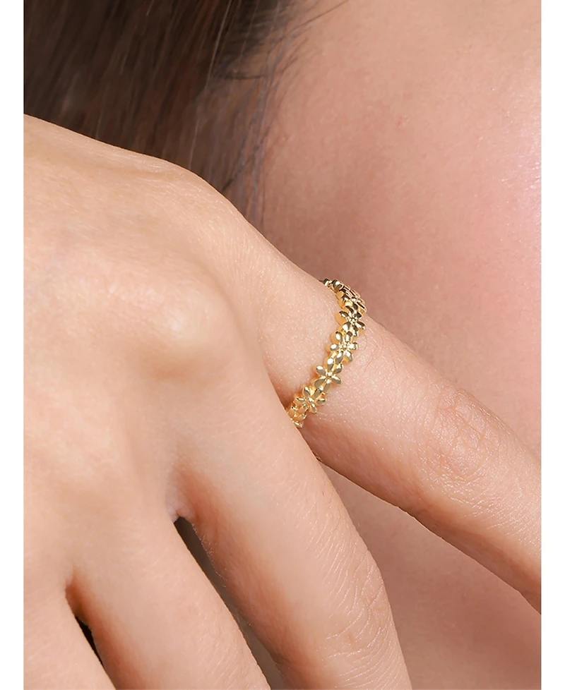 Devata Daisy Flower Ring in 14K Gold, Size 9, approx. 2.6 grams