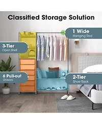Free Standing Closet Organizer with Removable Drawers and Shelves