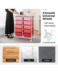10-Drawer Rolling Storage Cart-Gradient
