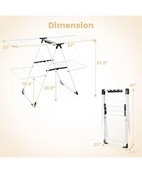 2-level Laundry Drying Rack with Height Adjustable Wings