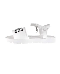 Bebe Little Girls Flat with Rhinestone Dangle Charm Sandals