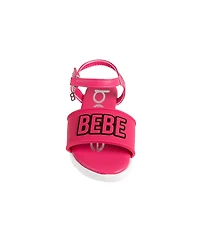 Bebe Little Girls Flat with Rhinestone Dangle Charm Sandals