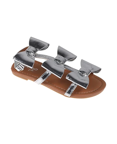 Bebe Little Girls Comfortable and Stylish Flat with Oversized Bows Sandals