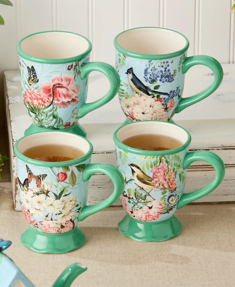 Certified International Flora Mugs, Set of 4, Service for 4