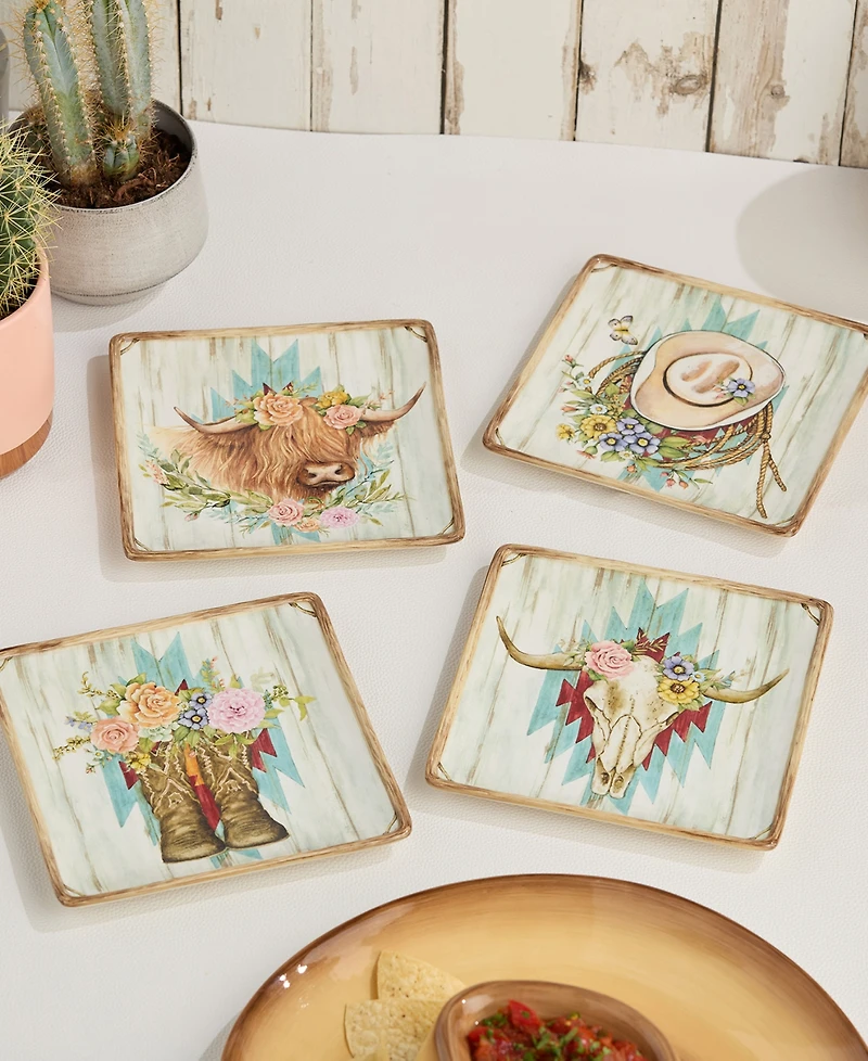 Certified International Rosewood Salad Plates, Set of 4, Service for 4