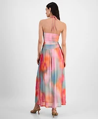 Bar Iii Women's Printed Halter Bandeau Maxi Dress, Exclusively at Macy's
