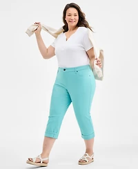 Style & Co Plus Size Curvy Roll-Cuff Capri Jeans, Created for Macy's