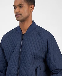 Karl Lagerfeld Men's Quilted Water-Resistant Bomber Jacket