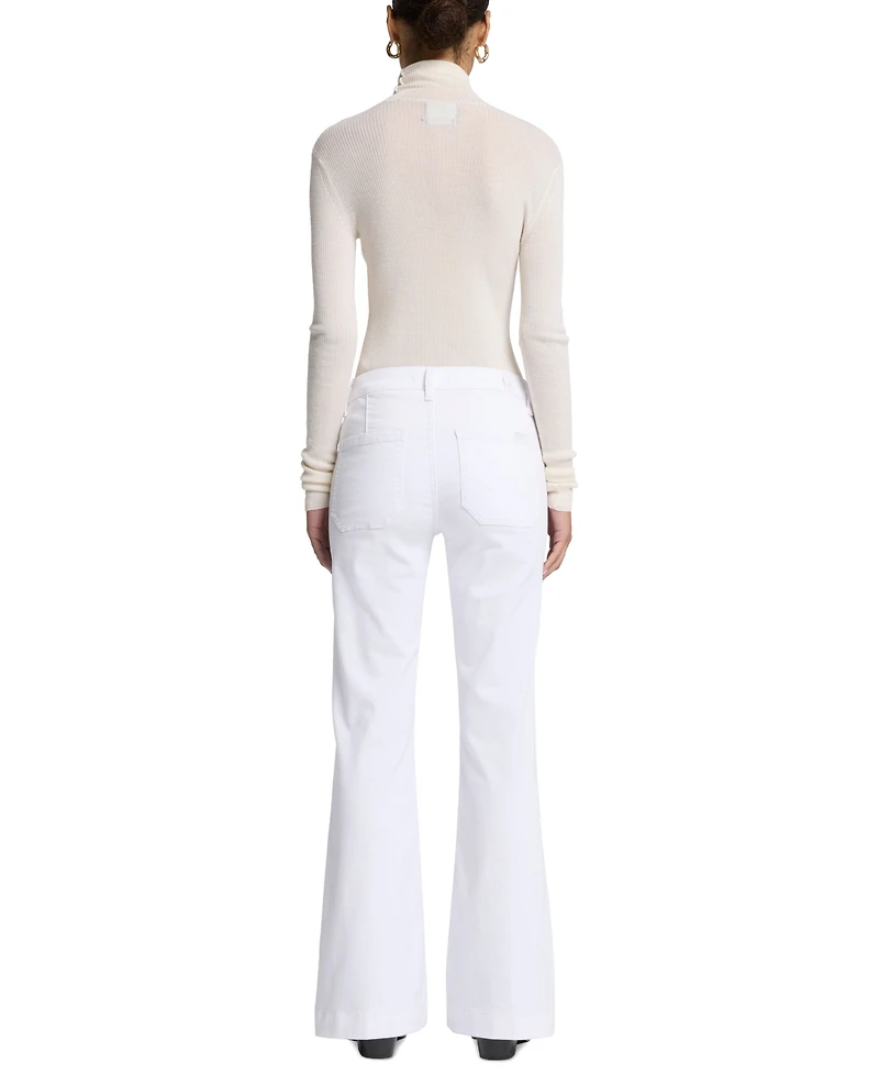 7 For All Mankind Women's Dojo Tailorless Patch-Pocket Bootcut Jeans