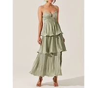 Astr the Label Women's Lupin Pleated Satin Dress