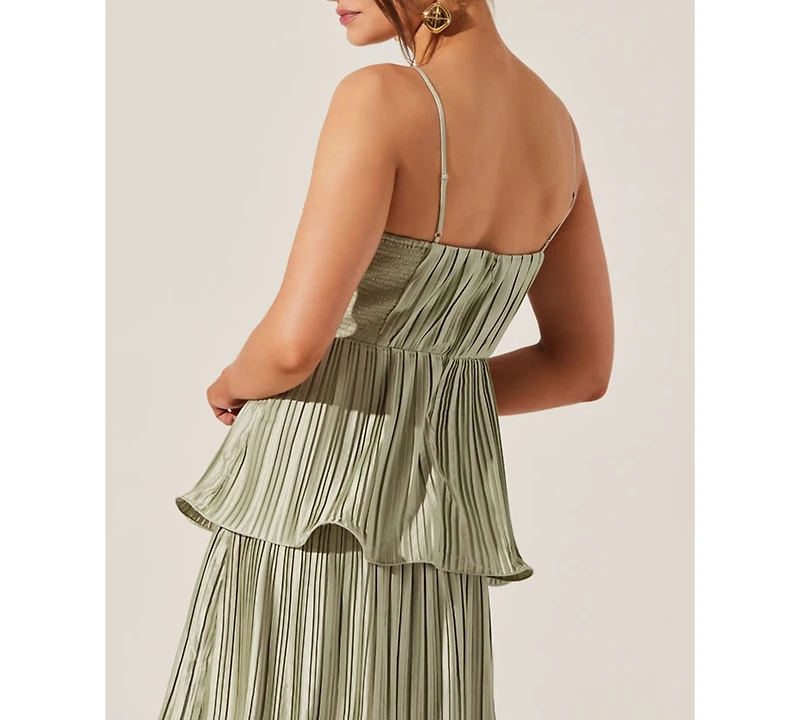 Astr the Label Women's Lupin Pleated Satin Dress