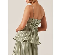 Astr the Label Women's Lupin Pleated Satin Dress