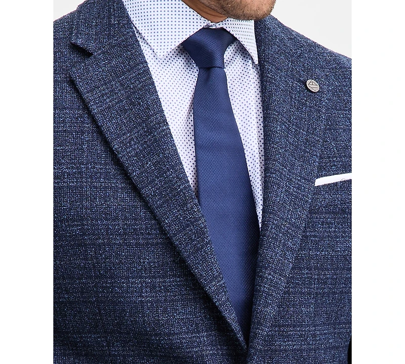 Ted by Baker Men's Modern-Fit Navy Boucle Plaid Sport Coat