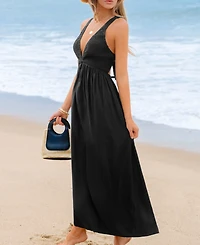 Cupshe Women's On the Edge Black Maxi Beach Dress