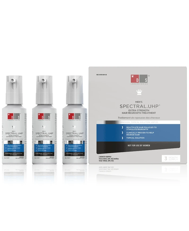 Ds Laboratories Spectral.uhp Men's Extra Strength Regrowth Treatment With Minoxidil 5%, 3-Month Supply