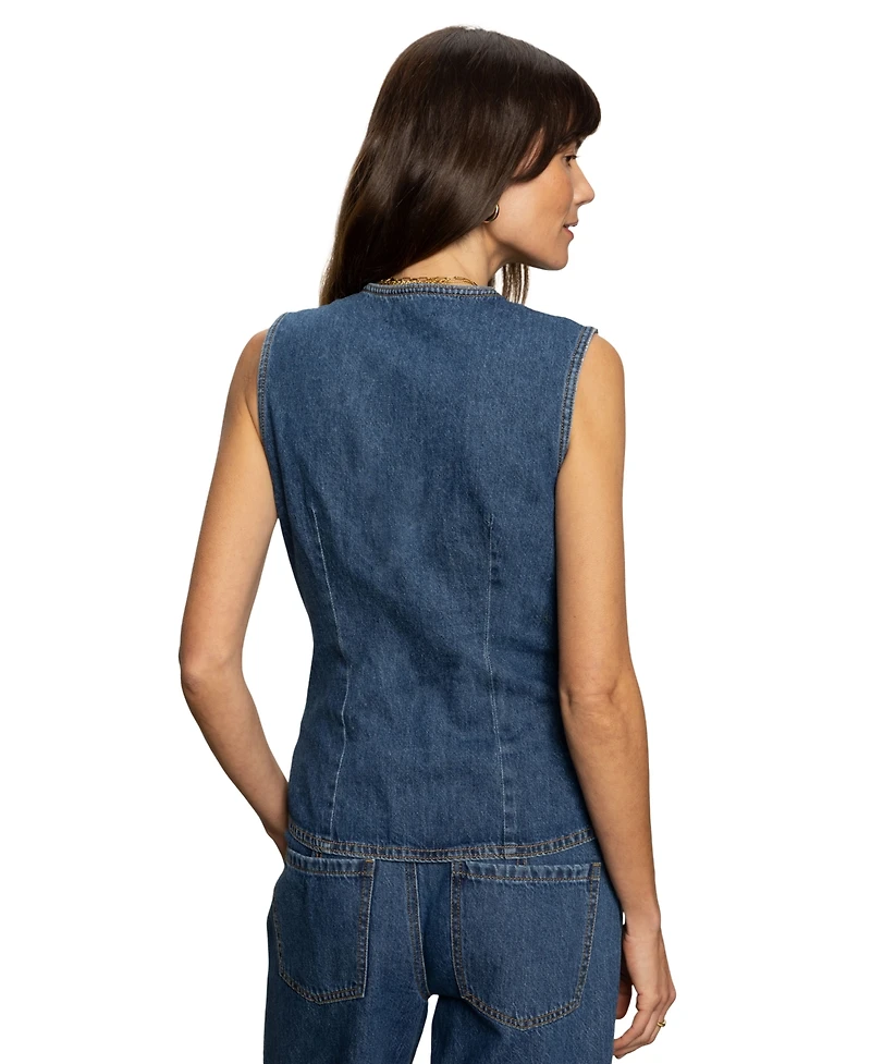 Sanctuary Women's Maritime Button-Front Denim Vest