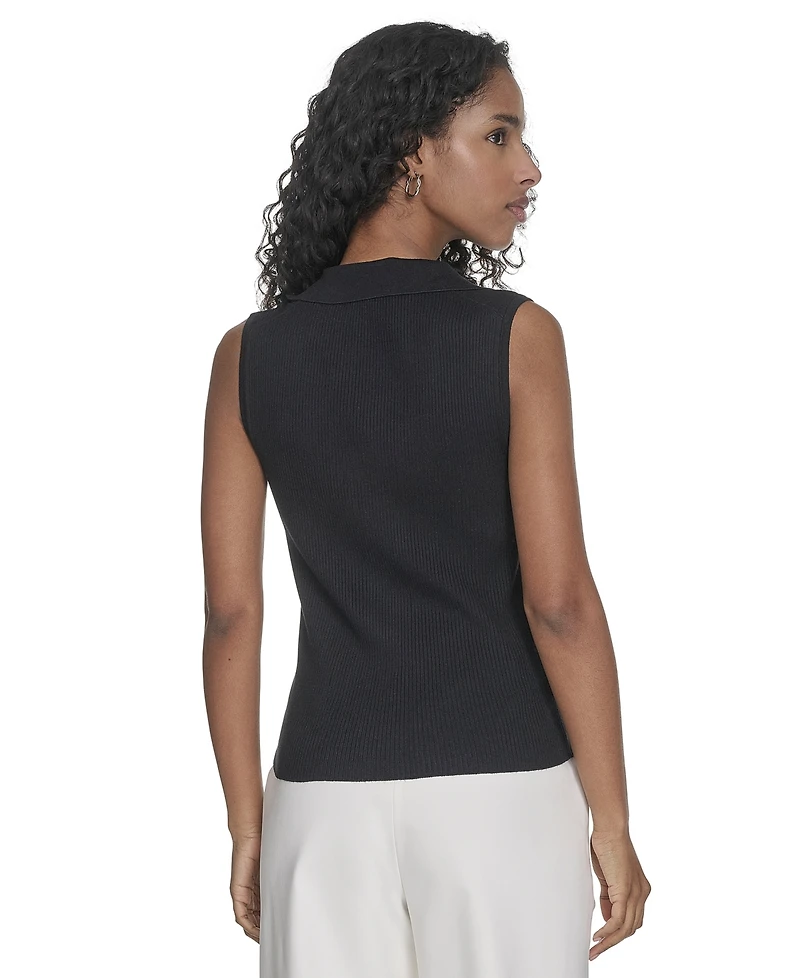 Calvin Klein Women's Johnny-Collar Sleeveless Sweater