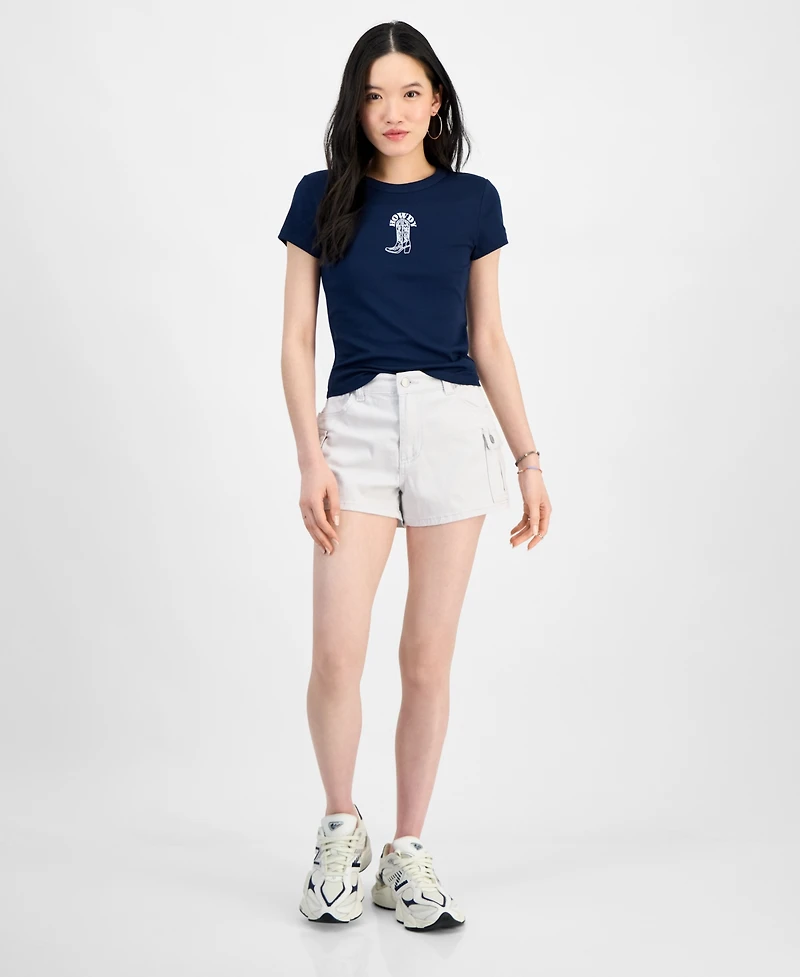 Madden Girl Juniors' High Rise Utility Shorts