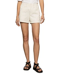 Sanctuary Women's Arden Striped Mid-Rise Denim Shorts