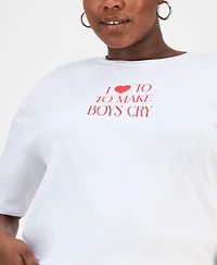 Rebellious One Trendy Plus Cherry Graphic T-Shirt