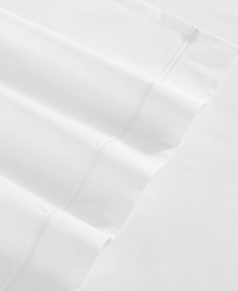 Tommy Hilfiger Solid 200-Thread Count Hem Stripe Cotton Percale -Pc. Sheet Set