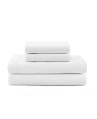 Tommy Hilfiger Solid 200 Thread Count Hem Stripe Cotton Percale Sheet Set