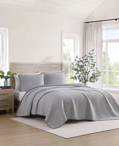 Tommy Hilfiger Ithaca Stripe Cotton Reversible 2-Pc. Quilt Set, Twin