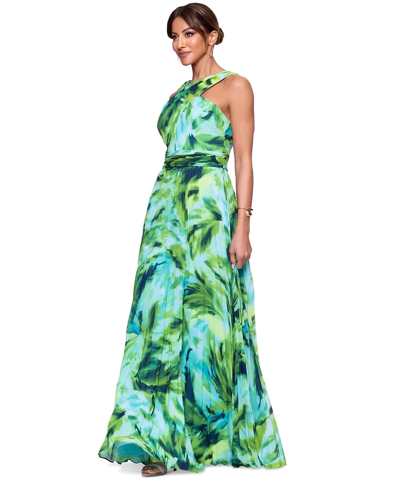 Xscape Women's Sleeveless Printed Chiffon Dress