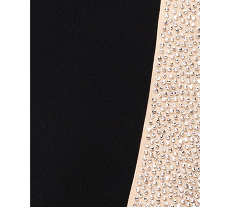 Xscape Women's Beaded Colorblocked Bodycon Dress