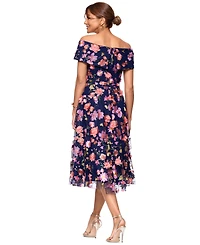 Xscape Women's Off-The-Shoulder Embroidered Floral Dress