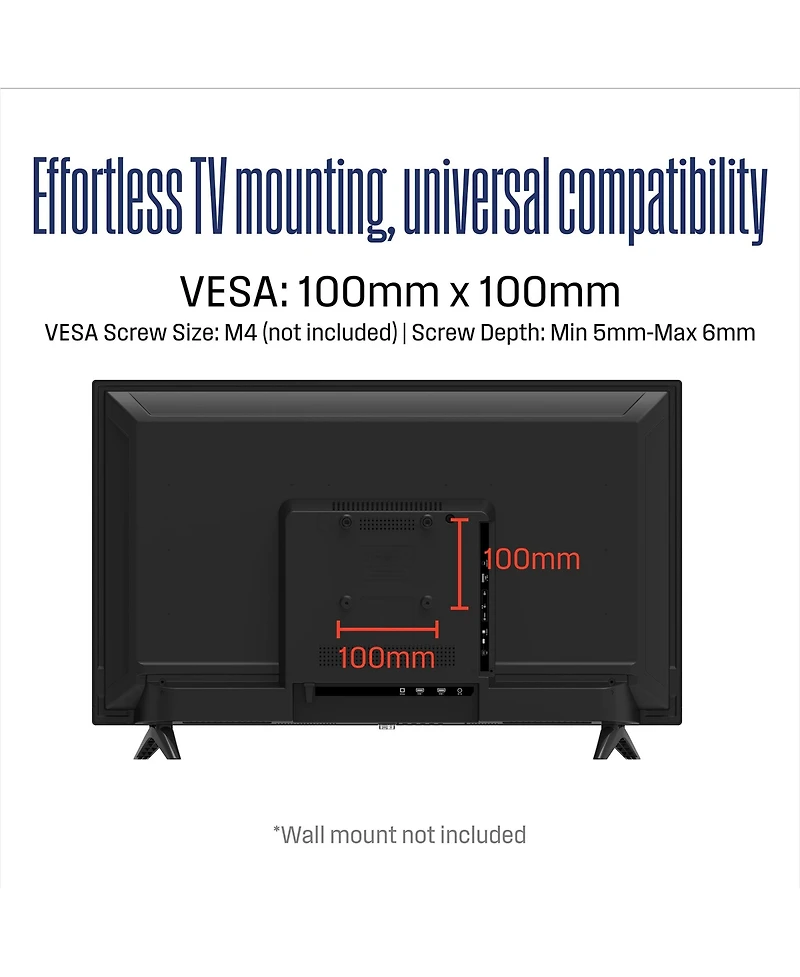 Westinghouse 24 Inch Tv, 720p Hd Led Small Flat Screen Non-Smart Television with Hdmi, Usb, Vga, & V-Chip Parental Controls, Monitor for Home, Kitchen