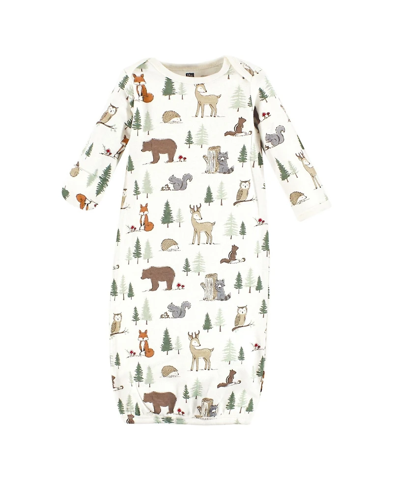 Hudson Baby Baby Boys Hudson Unisex 3Pk Interlock Gowns