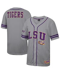 Colosseum Men's Gray Lsu Tigers Free Spirited Baseball Jersey
