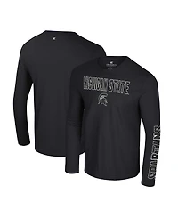 Colosseum Men's Black Michigan State Spartans Color Pop Active Blend 2-Hit Long Sleeve T-Shirt