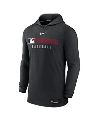 Nike Men's Heather Black Arizona Diamondbacks Authentic Collection Tri-Blend Performance Pullover Hoodie