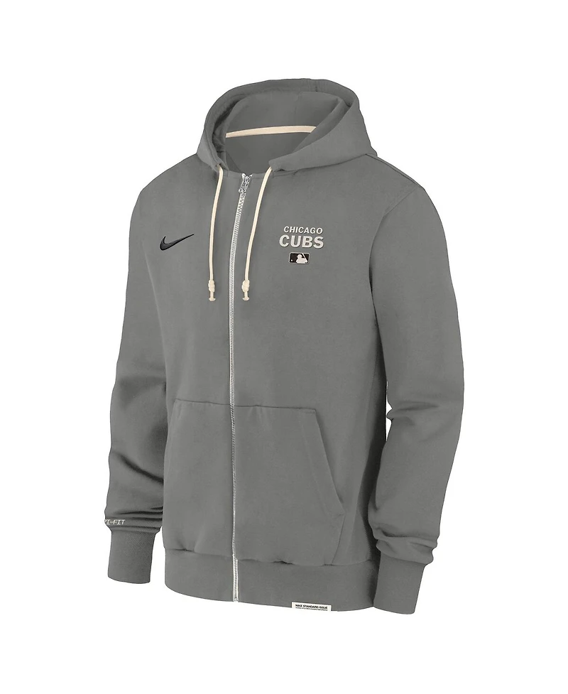 Nike Men's Charcoal Chicago Cubs Authentic Collection Travel Performance Full-Zip Hoodie
