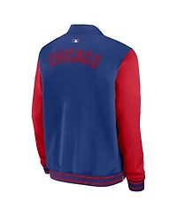 Nike Men's Royal/Red Chicago Cubs Authentic Collection Dugout Full-Zip Bomber Jacket