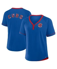 Fanatics Women's Royal Chicago Cubs League Diva Star Raglan V-Neck T-Shirt
