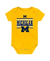 Outerstuff Baby Boys and Girls Michigan Wolverines Sunday Comics Bodysuit, Set of 3