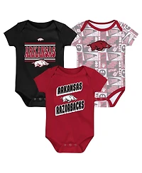 Outerstuff Newborn Cardinal Arkansas Razorbacks Sunday Comics Bodysuit 3-Pack