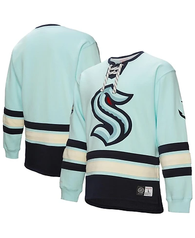 Mitchell & Ness Men's Light Blue Seattle Kraken Heritage Lace-Up Pullover Sweatshirt